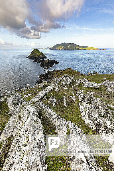 Ireland  View of Dingle Peninsula and surrounding islands