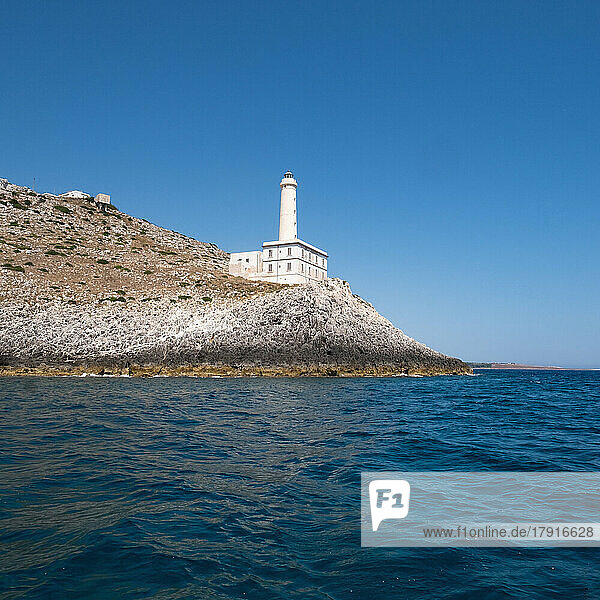 Italy  Apulia  Lecce Province  Otranto  Lighthouse on sea coast