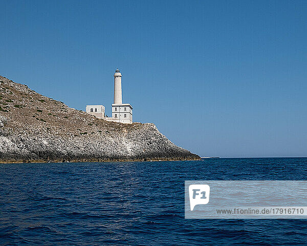 Italy  Apulia  Lecce Province  Otranto  Lighthouse on sea coast