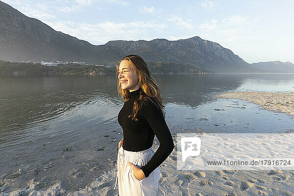 South Africa  Hermanus  Teenage girl (16-17) on Grotto Beach