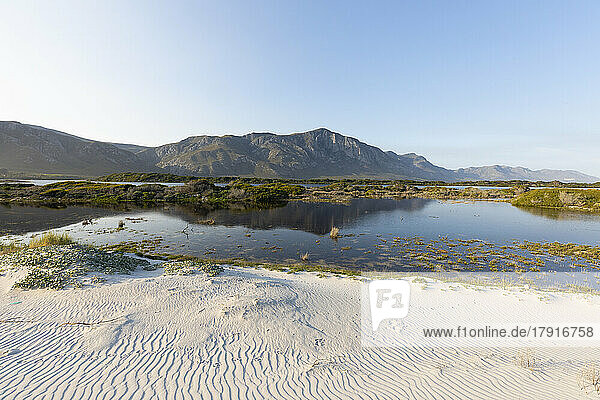 South Africa  Hermanus  Sand and lagoon in Grotto Beach
