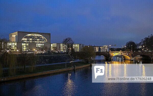 Germany  Berlin  19. 02. 2020  Federal Chancellery  Moltke Bridge  River Spree  Europe