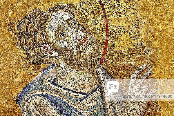 Mosaik des Heiligen Bartholomäus aus St. Bartholomäus tauft in Indien. Markus-Basilika  Venedig  Venetien Italien