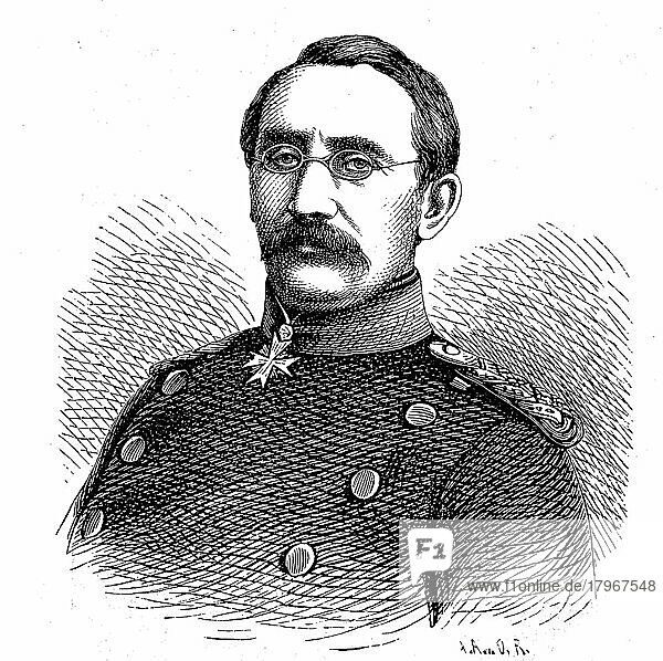August Karl von Goeben  10. Dezember 1816  13. November 1880  war ein preußischer General der Infanterie  deutsch  digitale verbesserte Reproduktion eines Originaldrucks aus dem 19. Jahrhundert
