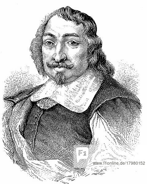 Samuel de Champlain  1574  25. Dezember 1635  war ein französischer Forschungsreisender und Kolonisator  Historisch  digitale Reproduktion einer Originalvorlage aus dem 19. Jahrhundert