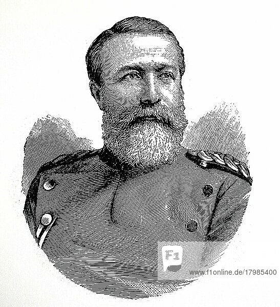 Frederick I, Frederick Wilhelm Ludwig, 9 September 1826, 28 September 1907, was the sovereign Grand Duke of Baden reigning from 1856 to 1907, Germany, Historic, digitally restored reproduction of a 19th century original, exact original date not known, Europe