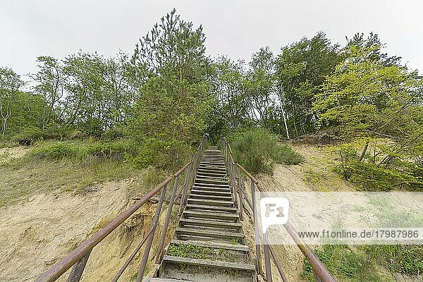 Stairs from the beach  Langenberg  Bansin  Usedom  Baltic Sea  Western Pomerania  Germany  Europe
