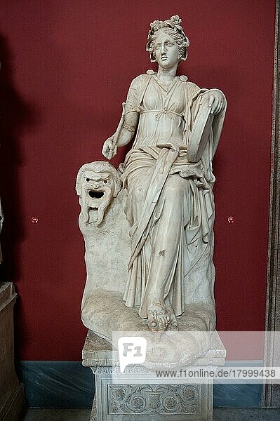 Statue der Muse Thalia  Vatikanische Museen  Vatikan  Rom  Latium  Italien  Europa  Vatikanstadt  Europa