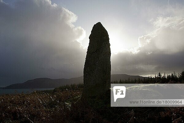 Standing stone at Cama an Staca on the isle of Jura  Scotland  United Kingdom  Europe