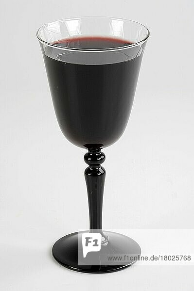 Schwarzer Holunder (Sambucus nigra)  Glas mit Wein  Holunderwein  innen  Studio