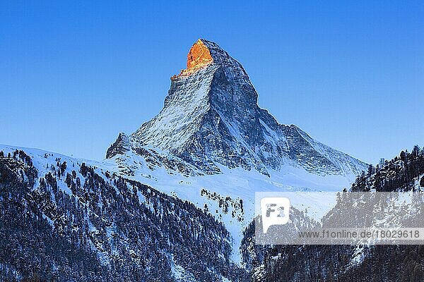 Matterhorn  4478 m  Zermatt  Wallis  Schweiz  Europa