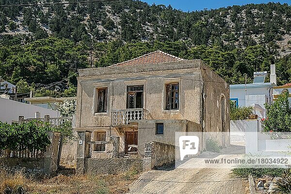 House in the mountains  Greece  Rhodes island  Europe