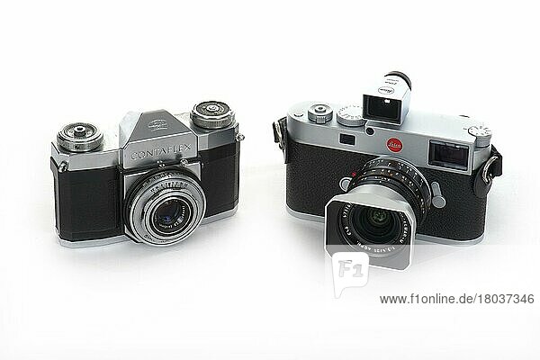Kamerahistorie  Zeiss-Ikon Contaflex mit Tessar 2. 8 45mm aus dem Jahr 1959 und Leica M11 aus dem Jahr 2022  Deutschland  Europa