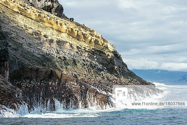 Breakwater on the coast of Punta Vicente Roca  Isabela Island  Galapagos  Ecuador  South America