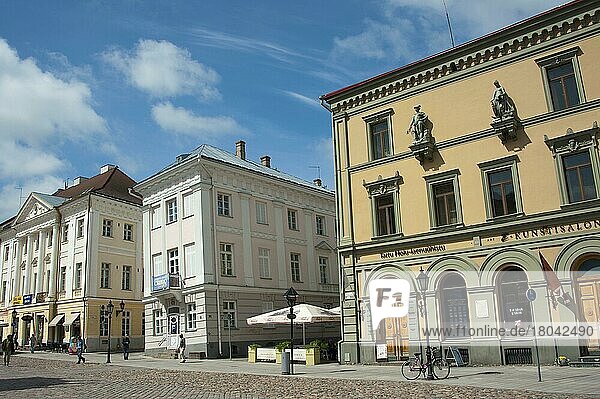 Houses at town hall square  Tartu  Estonia  Baltic states  Europe
