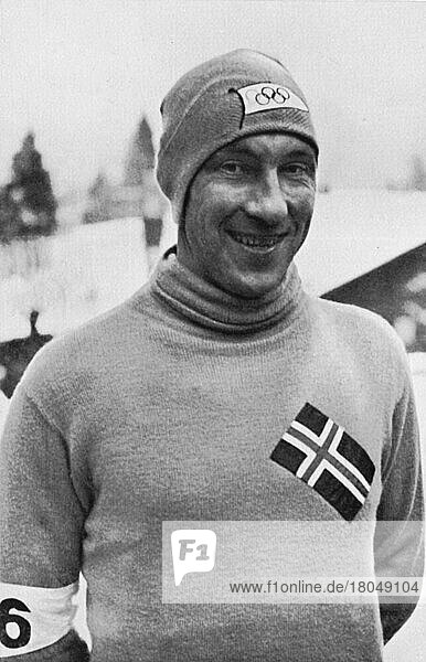 Eisschnelllauf  der dreifache Sieger im  500 m  5000 m  10000 m  Goldmedaille  Goldmedaillengewinner  Olympiasieger  Ivar Ballangrud  Norwegen  Europa