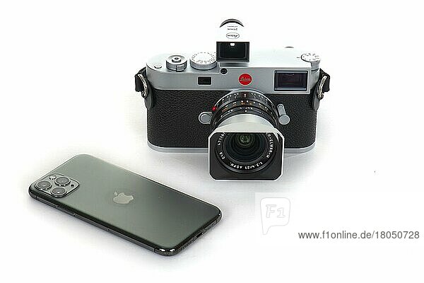 Camera history  current cameras  Leica M11 and Apple iPhone 13 Pro from 2022  Germany  Europe