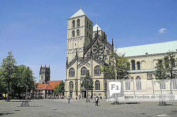 St. Paulus Dom  Kathedrale  Kirche  Domplatz  Münster  Münsterland  Nordrhein-Westfalen  Deutschland  Europa