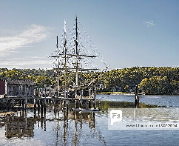 The historic ship Joseph Conrad  Mystic Seaport  Mystic  Connecticut  USA  North America