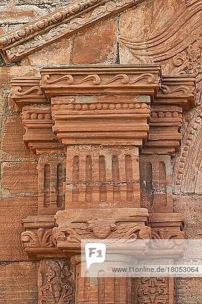 Ruins of the Jesuit Reduction  San Ignacio Mini  detail of the monastery  Misiones Province  Argentina  South America
