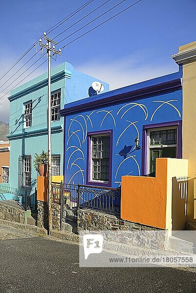 Farbige Häuser in Bo Kaap  malayisch  moslimisches Viertel  Kapstadt  West Kap  Westkap  Südafrika
