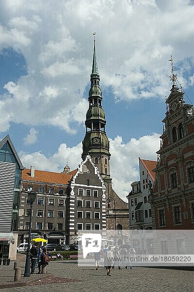 St. Petrikirche  Baltikum  Europa  Kirche  Rathausplatz  Altstadt  Ratslaukums  Riga  Lettland  Europa