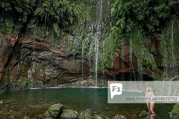 Wasserfall 25 Fontes  Rabacal-Tal  Zentralgebirge  Madeira  Portugal  Europa