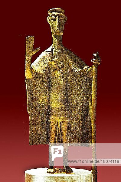 Bronzene Häuptlingsfigur  Museo Archeologico Nazionale  Cagliari  Sardinien  Italien  Europa
