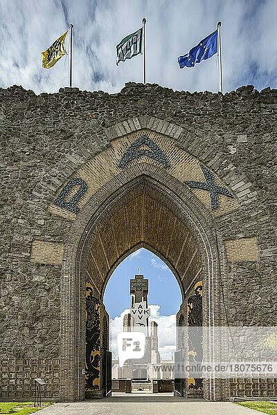 The Gate of Peace and the Yser Tower  IJzertoren  Diksmuide  Belgium  Europe