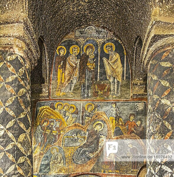 Geburt Jesu  Fresken im Eski Guemuesler-Kloster  Kappadokien  Türkei  Kappadokien  Türkei  Asien
