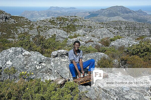 Musicians on Table Mountain  Cape Town  Western Cape  South Africa  Africa