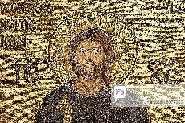 Deesis Wandmosaik  Pantocrator  Jesus  Hagia Sophia  heute Hagia-Sophia-Moschee-Museum  Istanbul  Türkei  Sophienkirche  Ayasofya Camii Müzesi  Asien