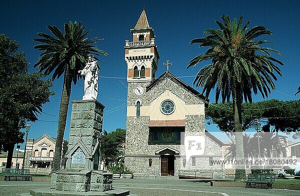 Church  Arborea  Sardinia  Italy  Neugotische Pfarrkirche  Sardinien  Italien  Europa  Querformat  horizontal  Europa