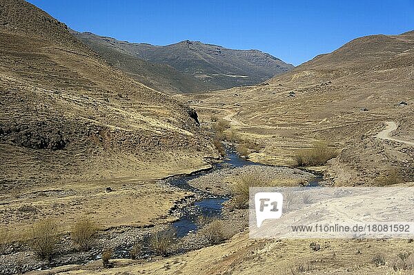Mountain stream  Mokhotlong district  A14  Lesotho  Africa