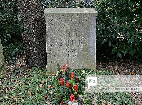 Grab  Otto Suhr  Waldfriedhof  Potsdamer Chaussee  Zehlendorf  Berlin  Deutschland  Europa
