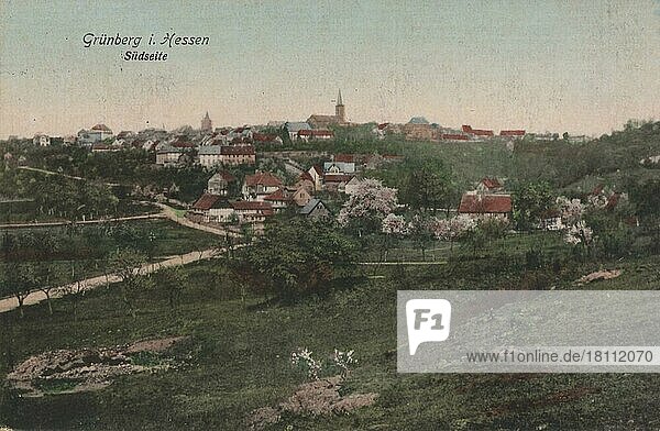 Grünberg in Hessen  Deutschland  Ansicht um ca 1900-1910  digitale Reproduktion einer historischen Postkarte  public domain  aus der damaligen Zeit  genaues Datum unbekannt  Europa