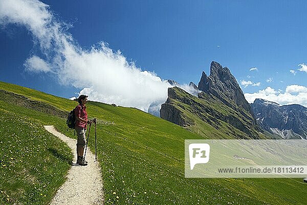 Geislerspitzen  Pana Scharte  Seceda  Grödnertal  Dolomiten  Trentino Südtirol  Italien  Europa