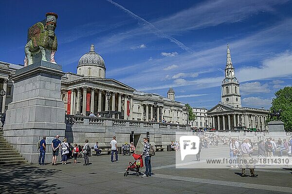 The National Gallery  Trafalgar Square  London  England  Großbritannien  Europa