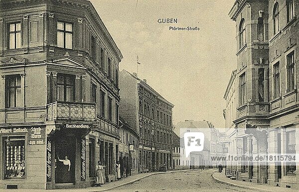 Guben  die Pförtnerstraße  Niederlausitz  Brandenburg  Deutschland  Ansicht um ca 1900-1910  digitale Reproduktion einer historischen Postkarte  Europa