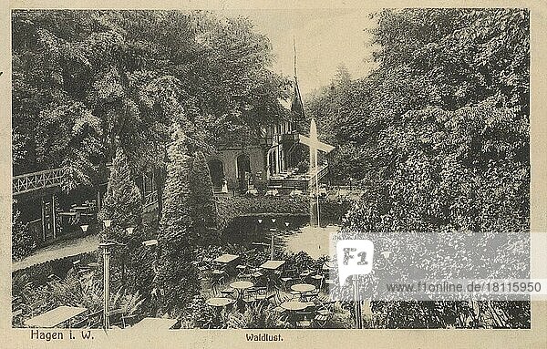 Hagen  die Waldlust  Nordrhein-Westfalen  Deutschland  Ansicht um ca 1900-1910  digitale Reproduktion einer historischen Postkarte  Europa
