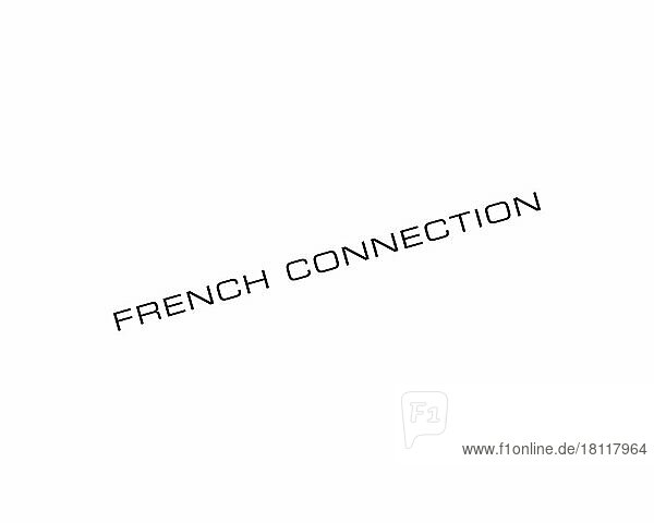 French Connection clothing  gedrehtes Logo  Weißer Hintergrund