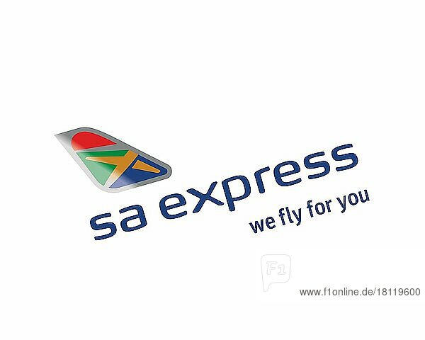 South African Express  gedrehtes Logo  Weißer Hintergrund