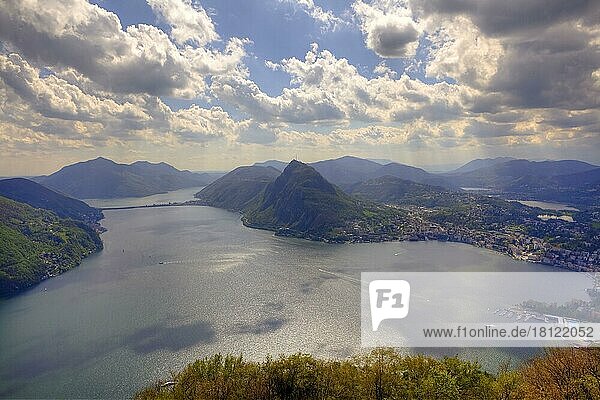 Lake Lugano  Monte Bre  Lugano  Ticino  Lago di Lugano  Lake Lugano  Switzerland  Europe