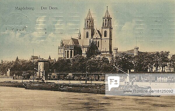 Dom von Magdeburg  Sachsen-Anhalt  Deutschland  Ansicht um ca 1910  digitale Reproduktion einer historischen Postkarte  aus der damaligen Zeit  genaues Datum unbekannt  Europa