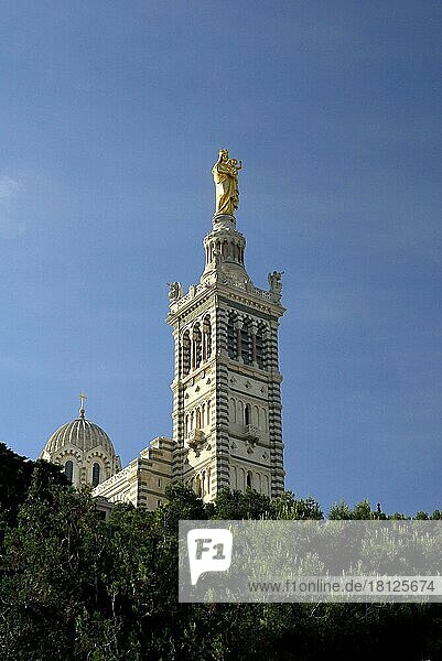 Basilika Notre-Dame-de-la-Garde  Marseille  Cote D'Azur  Provence  Südfrankreich