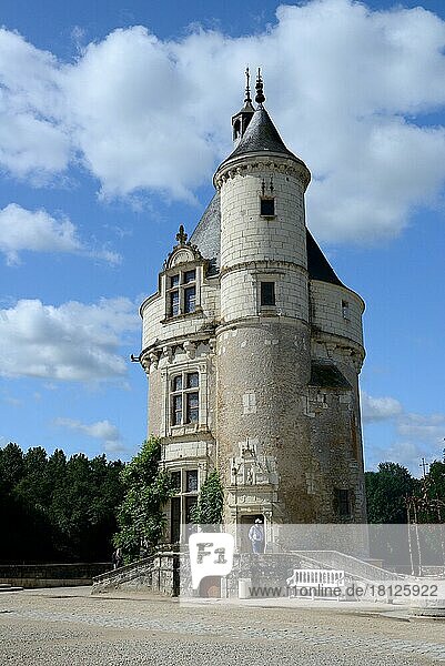 Bergfried  Schloss  Chenonceau  Turm der Marques  Chateau de Chenonceau  Department Chenonceaux  Indre-et-Loire  Region Centre  Frankreich  Europa