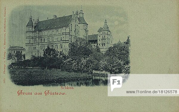 Güstrow  Schloss  Mecklenburg-Vorpommern  Deutschland  Ansicht um ca 1900-1910  digitale Reproduktion einer historischen Postkarte  Europa