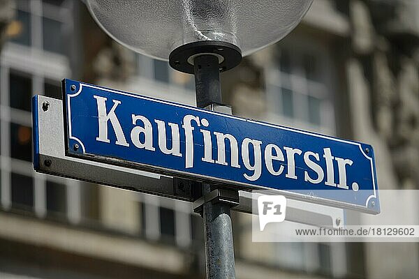 Straßenschild  Kaufingerstraße  München  Bayern  Deutschland  Europa