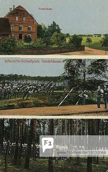 Infanterie Schießplatz Haidehäuser  Sachsen  Deutschland  Ansicht um ca 1900-1910  digitale Reproduktion einer historischen Postkarte  Europa
