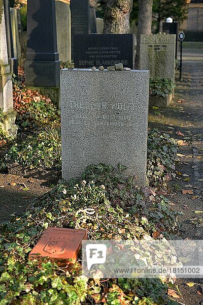Grab Theodor Wolff  Jüdischer Friedhof  Herbert-Baum-Strasse  Weissensee  Berlin  Deutschland  Europa